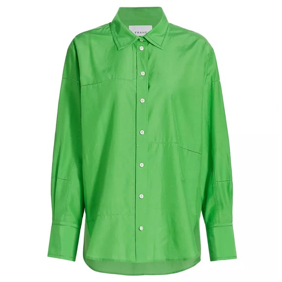 Frame Denim Tops - Frame oversized green patched shirt